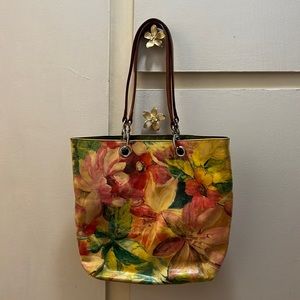 Maurizio Taiuti Floral Leather Tote
